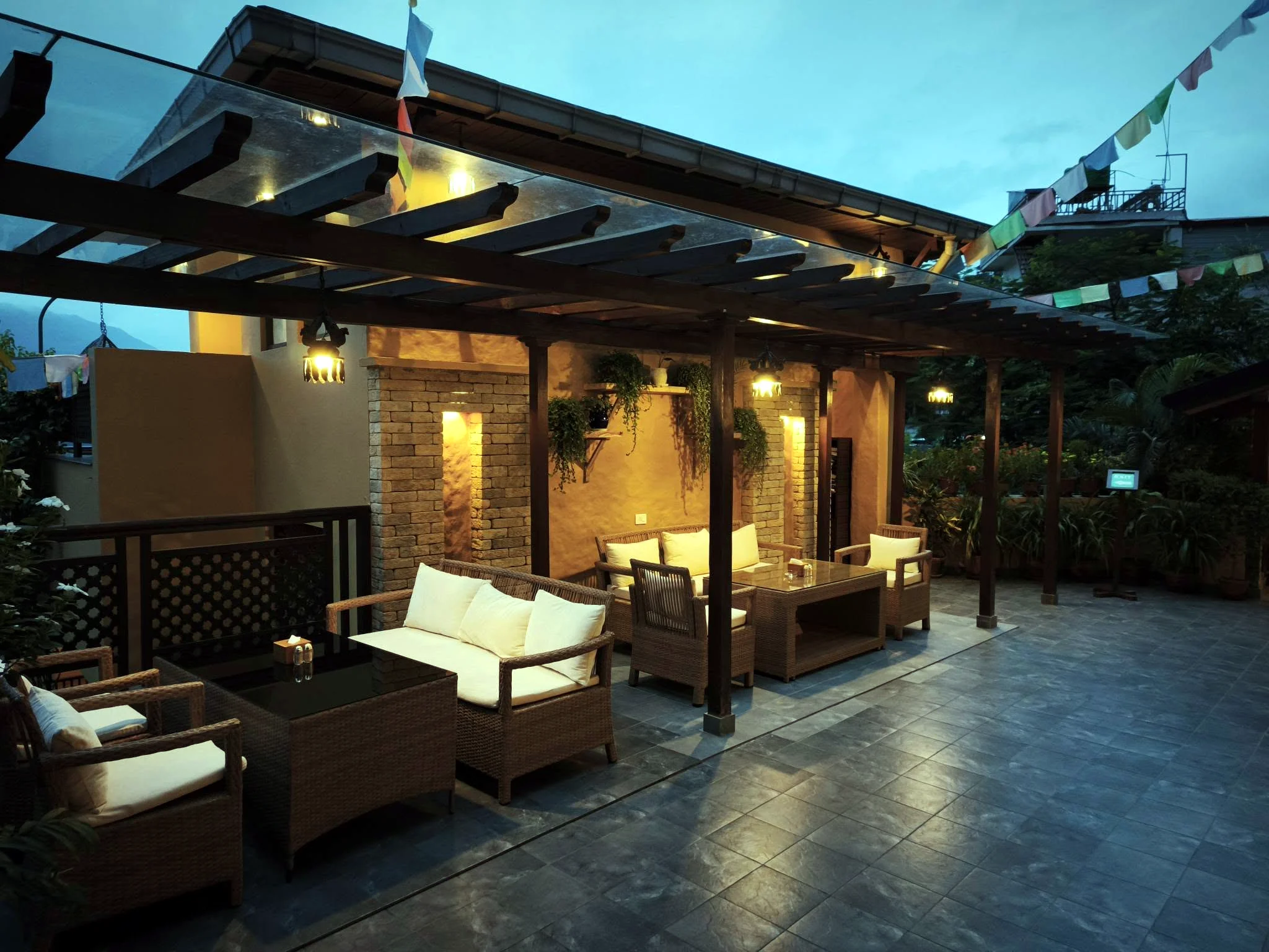 Chautari terrace at dusk