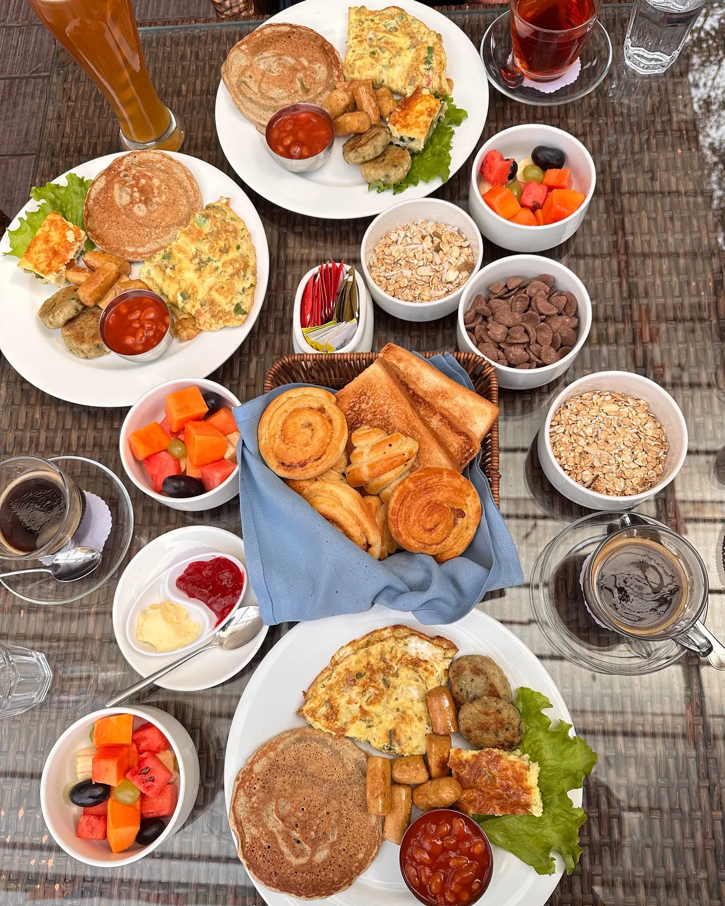 A breakfast spread at Bar Peepal Resort