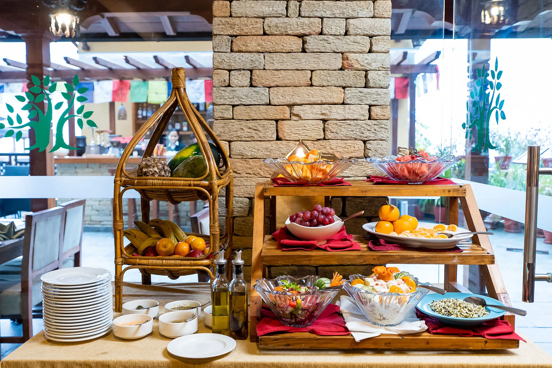 The breakfast buffet