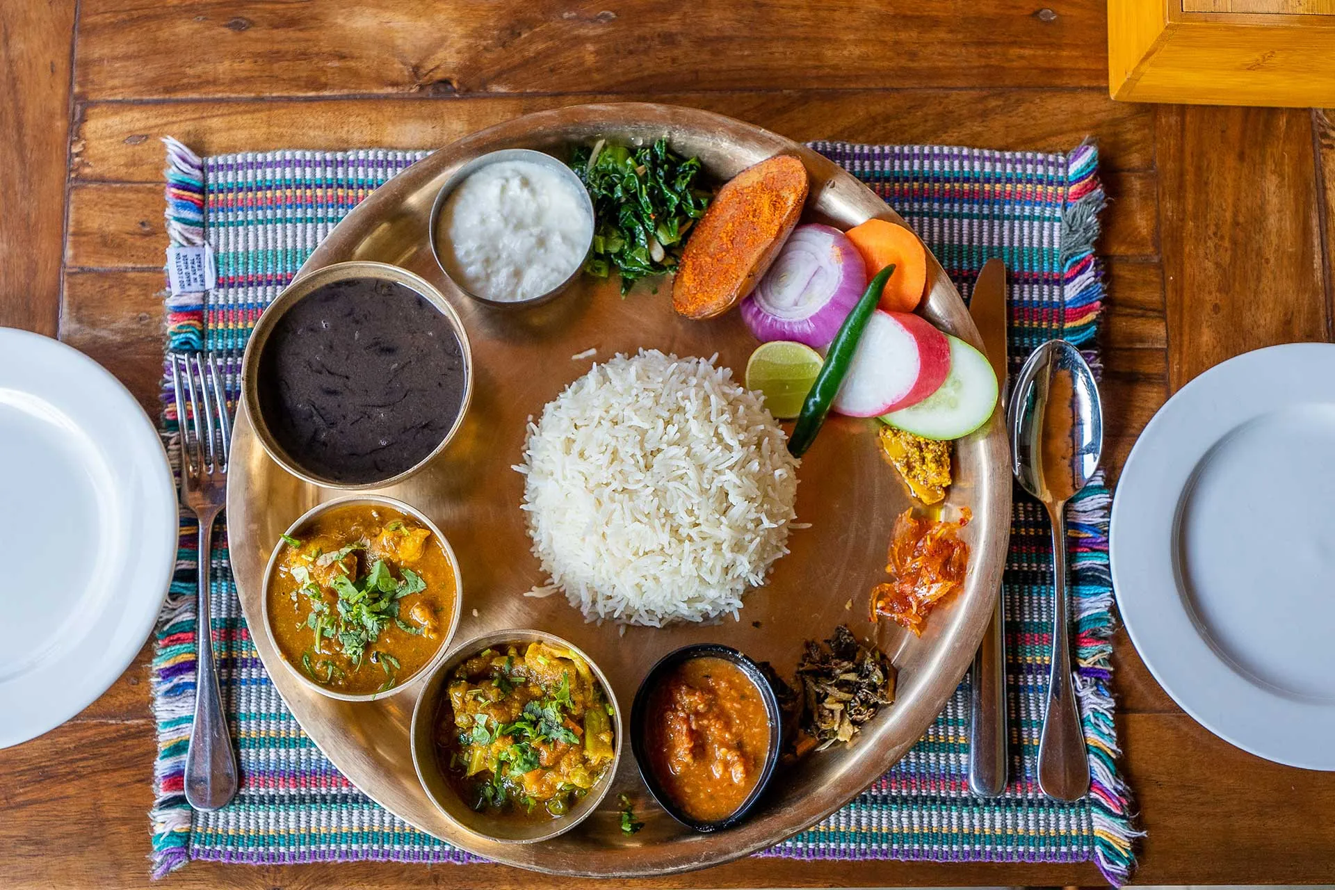 A traditional Nepali thali