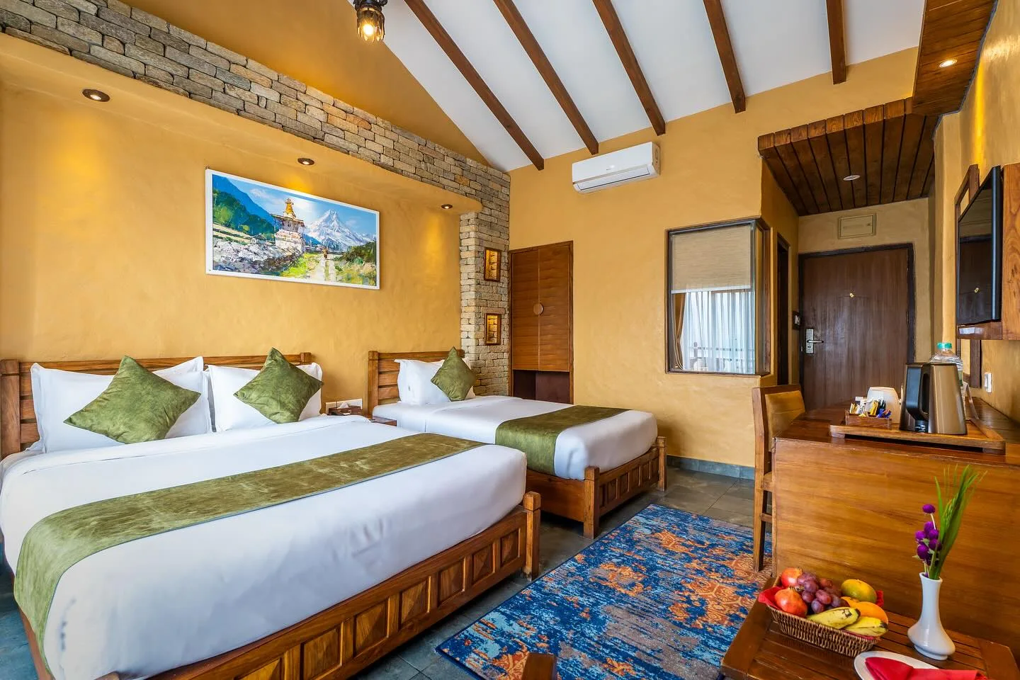 A Deluxe room with two beds
